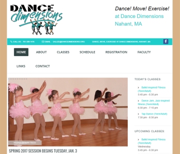 Dance Dimensions WordPress site